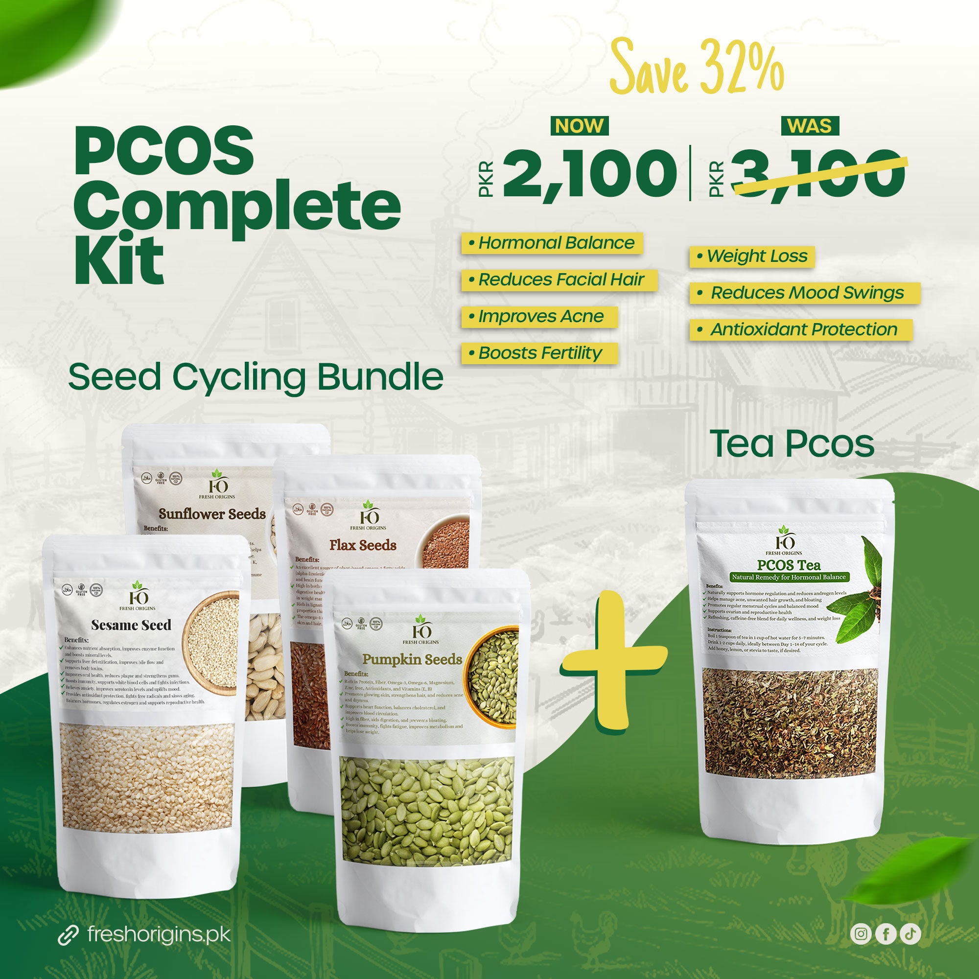 PCOS Complete Kit: Balance Hormones, Glow Naturally!