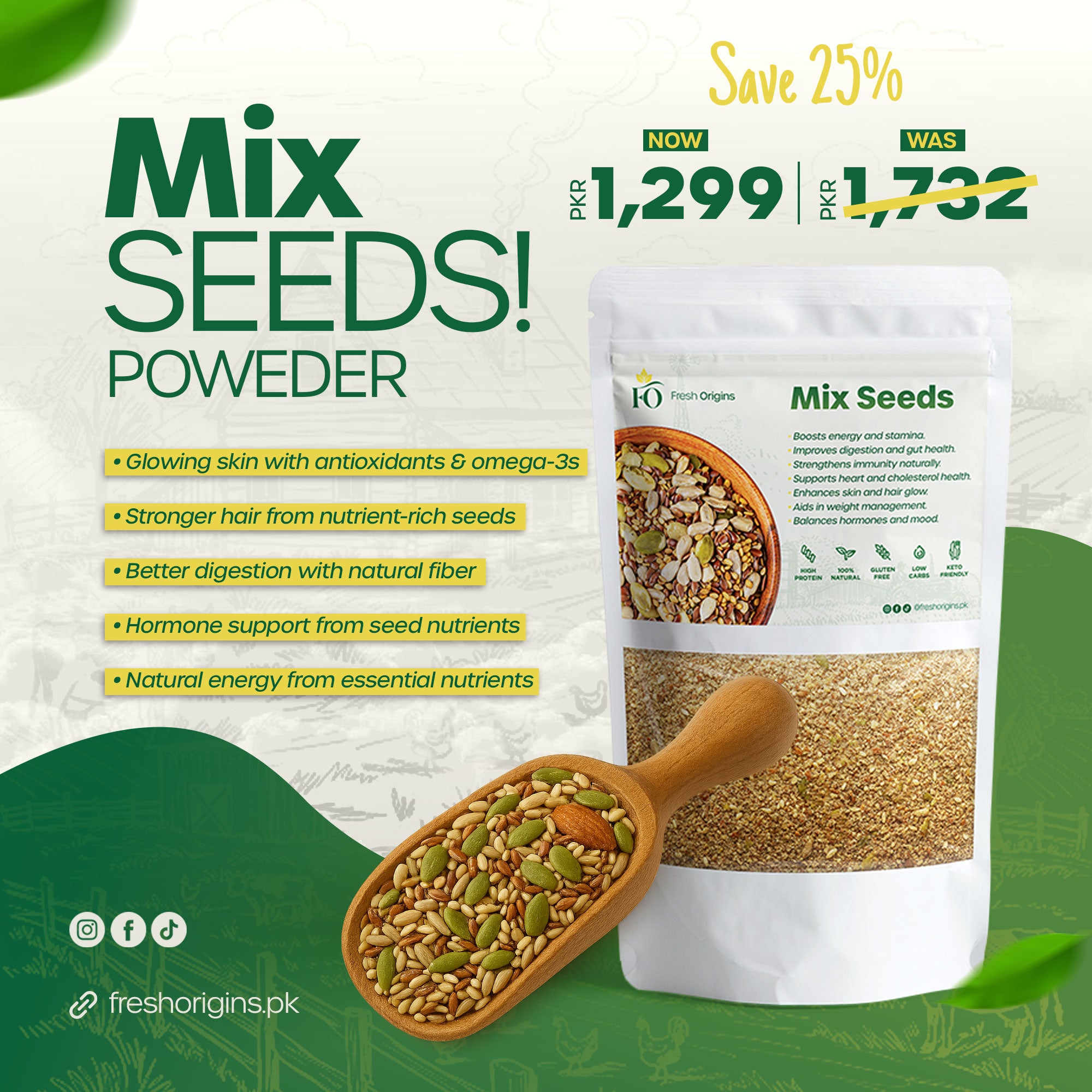 Organic Mixed Seeds Powder